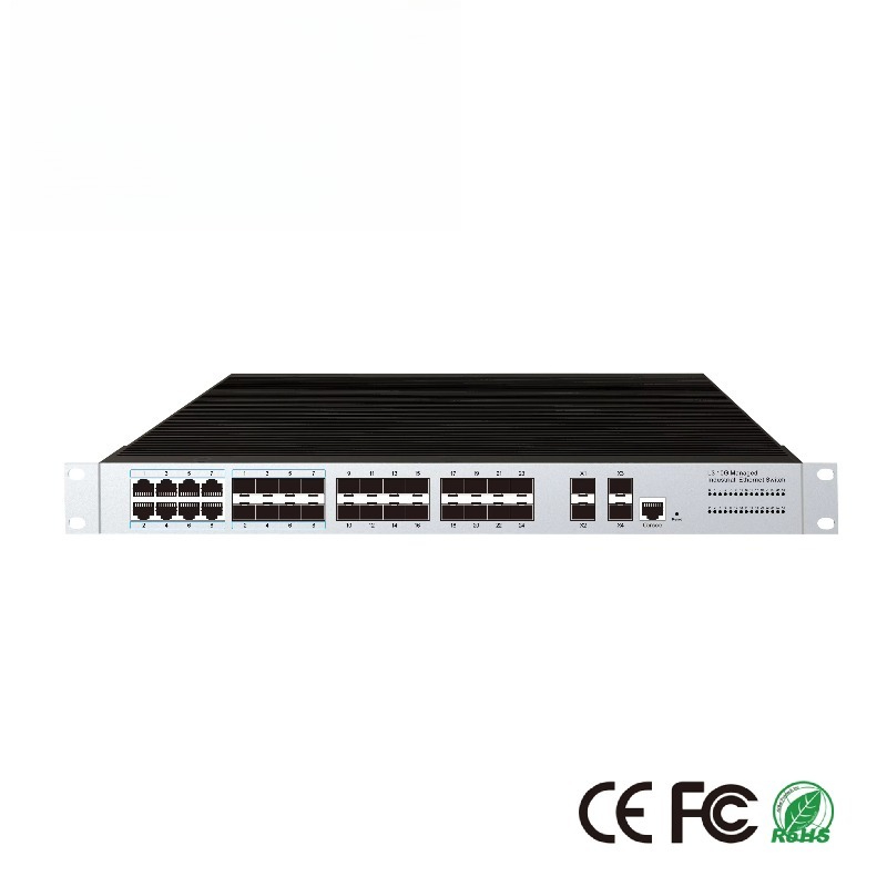 Sfp+ 10G Managed Switch 8 Port - 24 SFP-poorten industriële beheerde Ethernet-switch, 8
