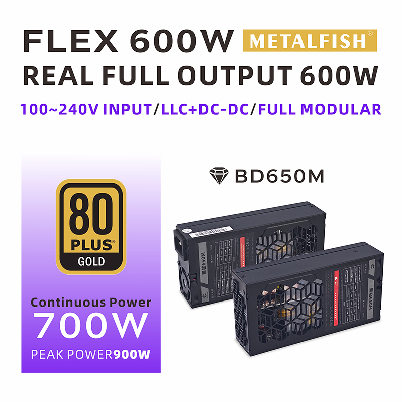 Atx Power Supply 1U Flex 500W - METALFISH Flex 600W modulaire voeding Kleine