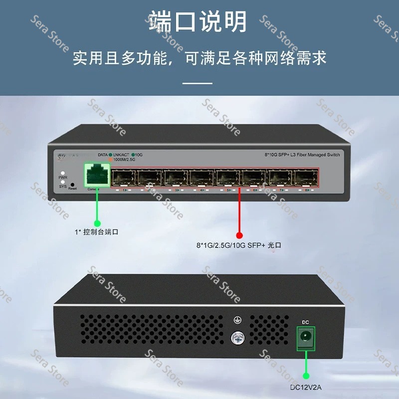 Sfp+ 10G Managed Switch 8 Port - 8-poorts Full 10 Gigabit Ethernet Switch