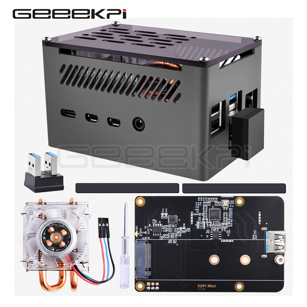 Turing Pi 2 - Geeekpi Aluminium Brick Case Zwart Shell