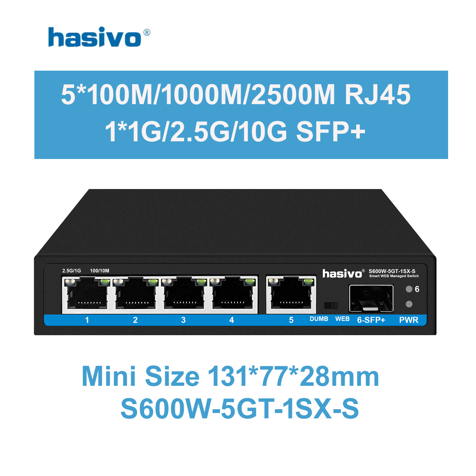 Hasivo 2.5G Netwerkswitch 4/5/ - Sfp+ 10G Managed Switch 8 Port recensie en prijs